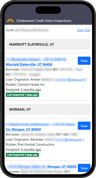 Inspector's Assigned Jobs