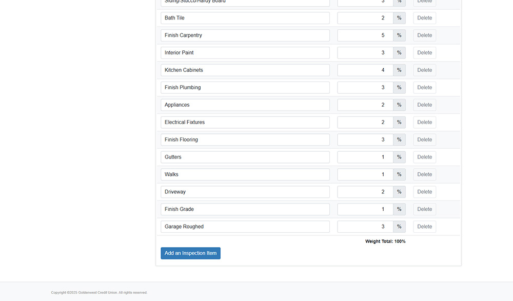 Inspections Checklist